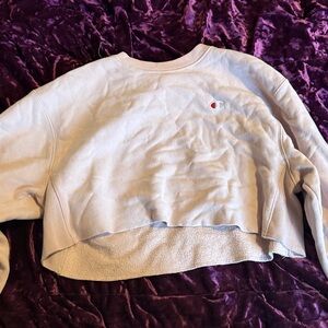 Champion Off-White Cropped Sweatshirt